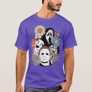 T-shirt Caractères d'horreur florale Halloween, Horreur Ch