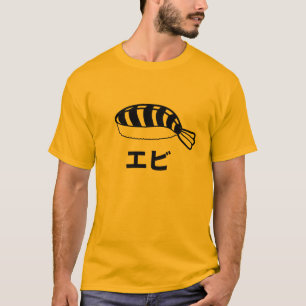 T-shirt Caractères japonais de sushi d'Ebi (crevette