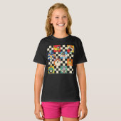 T-shirt Caractères LOONEY TUNES™ sur Checker noir et blanc (Devant entier)