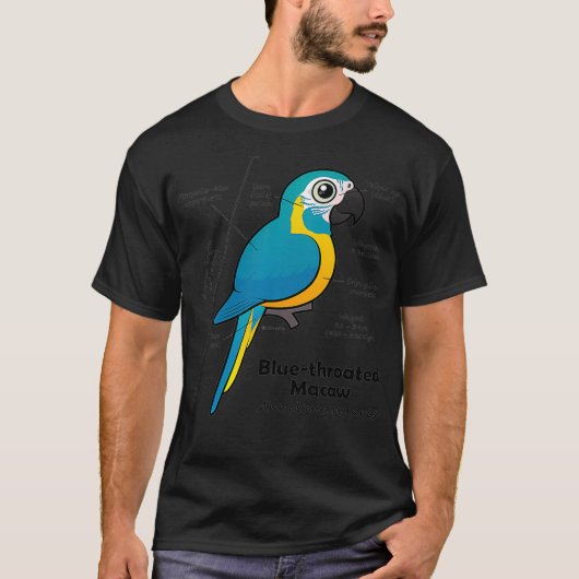 T-shirt Caractéristiques de Macaw à gorge bleue Birdorable (Devant)