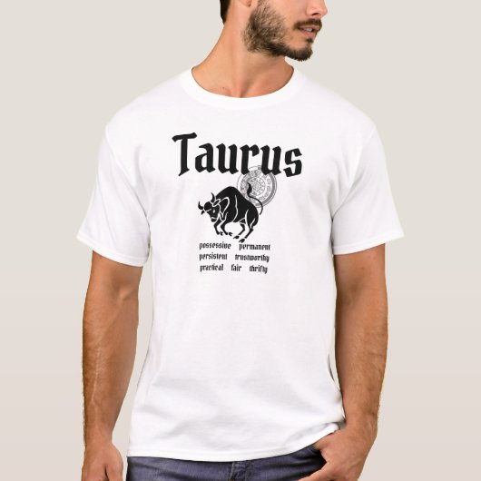 T-shirt Caractéristiques Taurus personnalisables Zodiac à  (Devant)