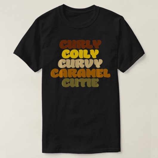 T-shirt Caramel Cutie BLM Caramel Courbé Coily P (Design devant)