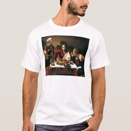 T-shirt Caravaggio - dîner chez Emmaus - peinture (Devant)
