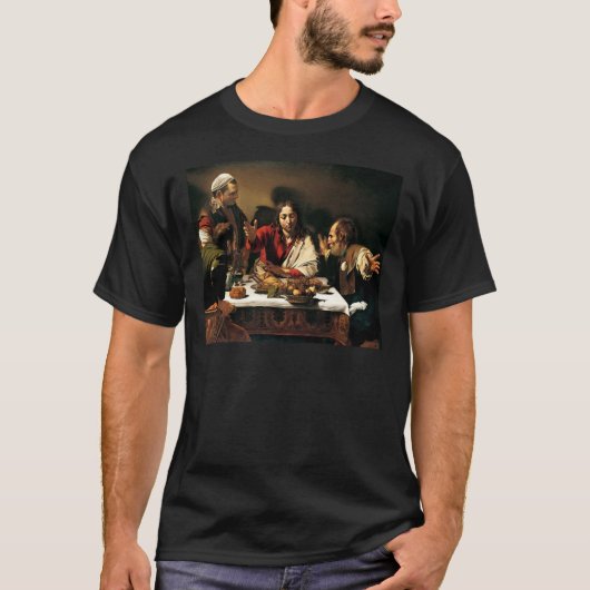 T-shirt Caravaggio - dîner chez Emmaus - peinture (Devant)