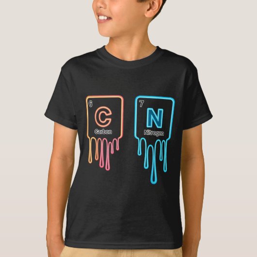 T-shirt Carbon Nitrogen Science Design Fun Chemistry Lover (Devant)