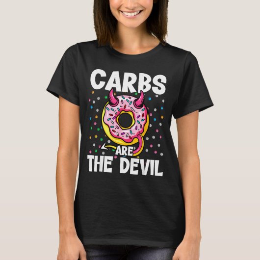 T-shirt Carbs Are The Devil Funny Donut Diet New Year's Re (Devant)