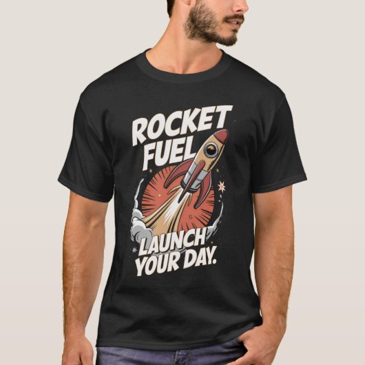 T-shirt Carburant de fusée - Café (Devant)