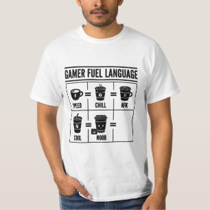 T-shirt Carburant de joueur Langage Drôle Café Infographie