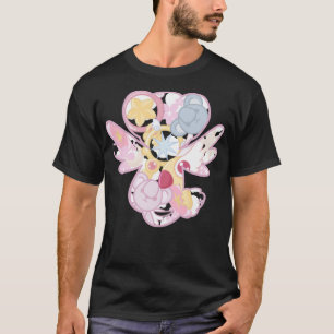 T-shirt Cardcapteur mignon Sakura kérochan silhouette rose