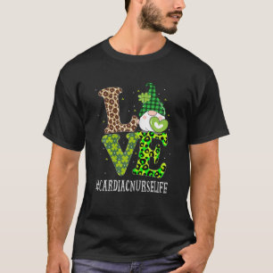 T-shirt Cardiac Nurse Love Jour de la Saint Patrick Gnome 