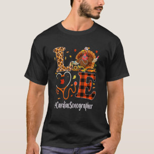 T-shirt Cardiac Sonographe Aimer Thanksgiving Leopard Tur