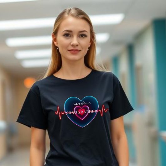 T-shirt Cardiac Sonographer | Echo Tech | Bouton