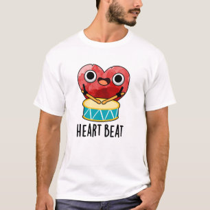 T-shirt Cardiaque Beat Funny Heart Drummer Pun