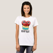 T-shirt Cardiaque Beat Funny Heart Drummer Pun (Devant entier)