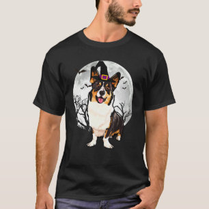 T-shirt Cardigan corgi gallois chapeau de sorcière Hallowe