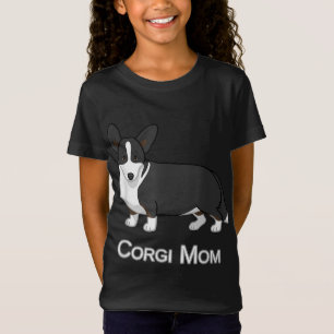 T-Shirt Cardigan noir mignon Corgi Welsh Amoureux des chie