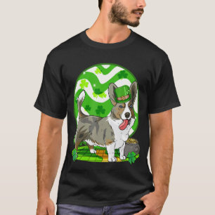 T-shirt Cardigan Welsh Corgi Chanceux Lutin Chien St-Patri
