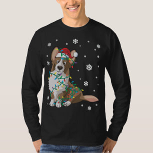 T-shirt Cardigan Welsh Corgi Enveloppé Dans Les Lumières D