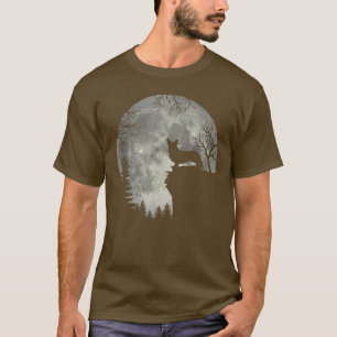 T-shirt Cardigan Welsh Corgi Et Lune Halloween