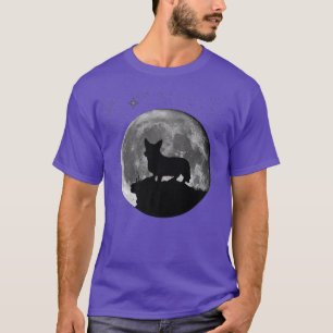 T-shirt Cardigan Welsh Corgi Moon 
