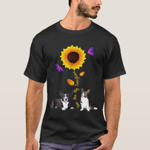 T-shirt Cardigan Welsh Corgi Vous Êtes Mon Sunshine Sunflo
