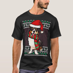 T-shirt Cardigan Xmas Welsh Corgi Chien Chapeau de Père No