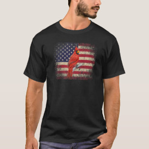 T-shirt Cardinal Bird 4 juillet Drapeau Américain Usa Amer