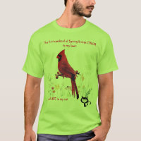 Cardinal Bird drôle Amoureux des chats