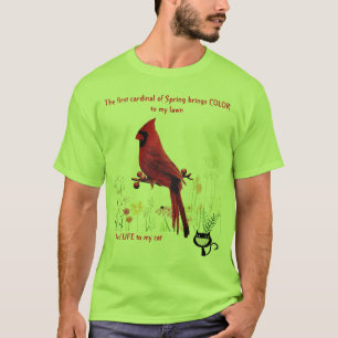 T-shirt Cardinal Bird drôle Amoureux des chats