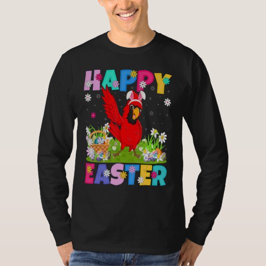 T-shirt Cardinal Bird Happy Lapin de Pâques Cardinal Pâque (Devant)