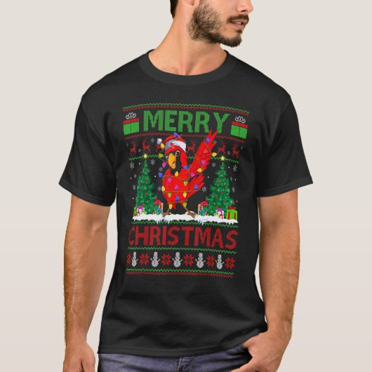 T-shirt Cardinal Bird   Xmas Tree Ugly Santa Cardinal Chri (Devant)