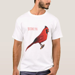 T-shirt Cardinal du Nord dessin animé d'oiseau