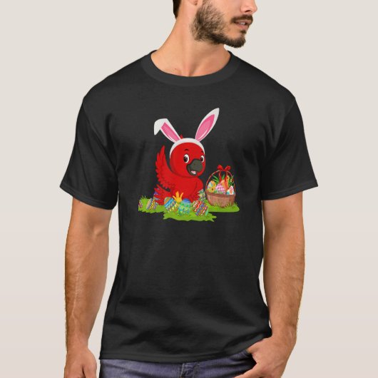 T-shirt Cardinal Oiseau de Pâques Chasse aux Oeufs Bunny C (Devant)