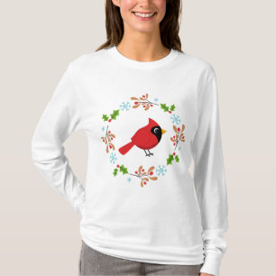 T-shirt Cardinal Rouge Cardinal Cardinal aux Fleurs