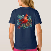 T-shirt Cardinal sur la branche des pins avec les baies d' (Dos)