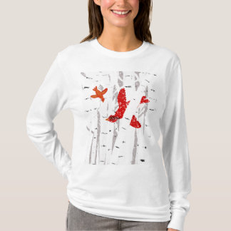 T-shirt Cardinaux rouges sur la scène hivernale des boulea