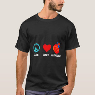 T-shirt Cardiologie Paix Amour Cardiologue Cardiac Cath La