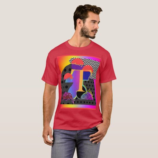 T-shirt Carefree Initial T Maroon Basic Hommes (Devant entier)