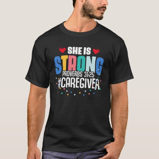 T-shirt Caregiver Proverbs Bible Verse Quotes Religious Ca (Devant)