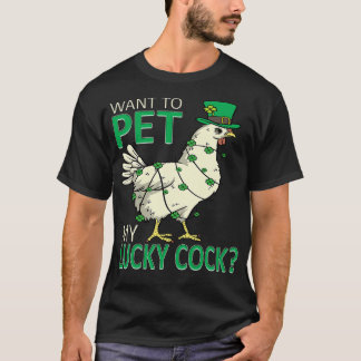 T-shirt Caresse Mon Coq Chanceux Drôle de Pun de la Saint-