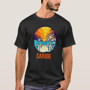 T-shirt Caribe Coucher de soleil Correspondant Vacances Am