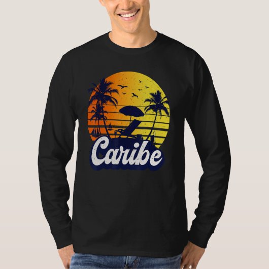 T-shirt Caribe Sunset Beach Retro (Devant)