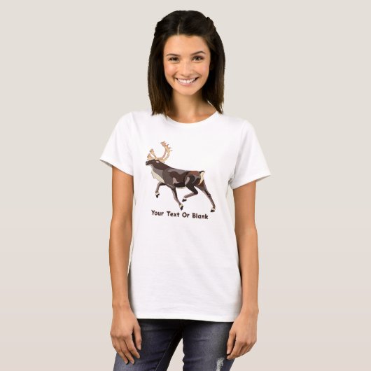 T-shirt Caribou/Reindeer d'art populaire (Devant entier)