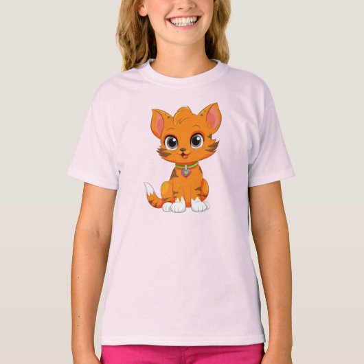 T-shirt Caricature adorable de chat (Devant)