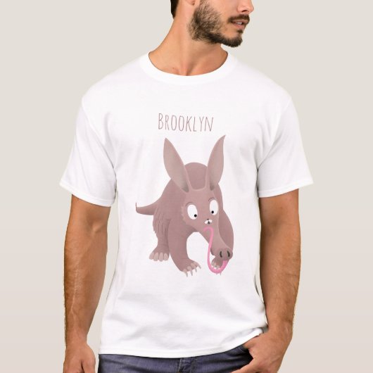 T-shirt Caricature amusante de Aardvark (Devant)