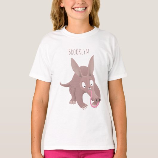 T-shirt Caricature amusante de Aardvark (Devant)