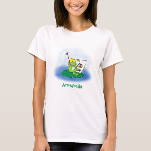 T-shirt Caricature amusante de grenouille verte