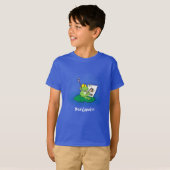 T-shirt Caricature amusante de grenouille verte (Devant entier)