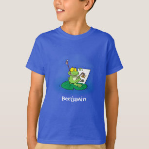 T-shirt Caricature amusante de grenouille verte