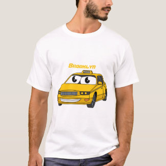 T-shirt Caricature amusante de taxi jaune mignon
